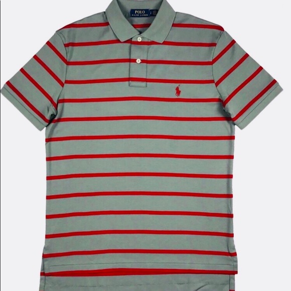 polo ralph lauren red striped shirt